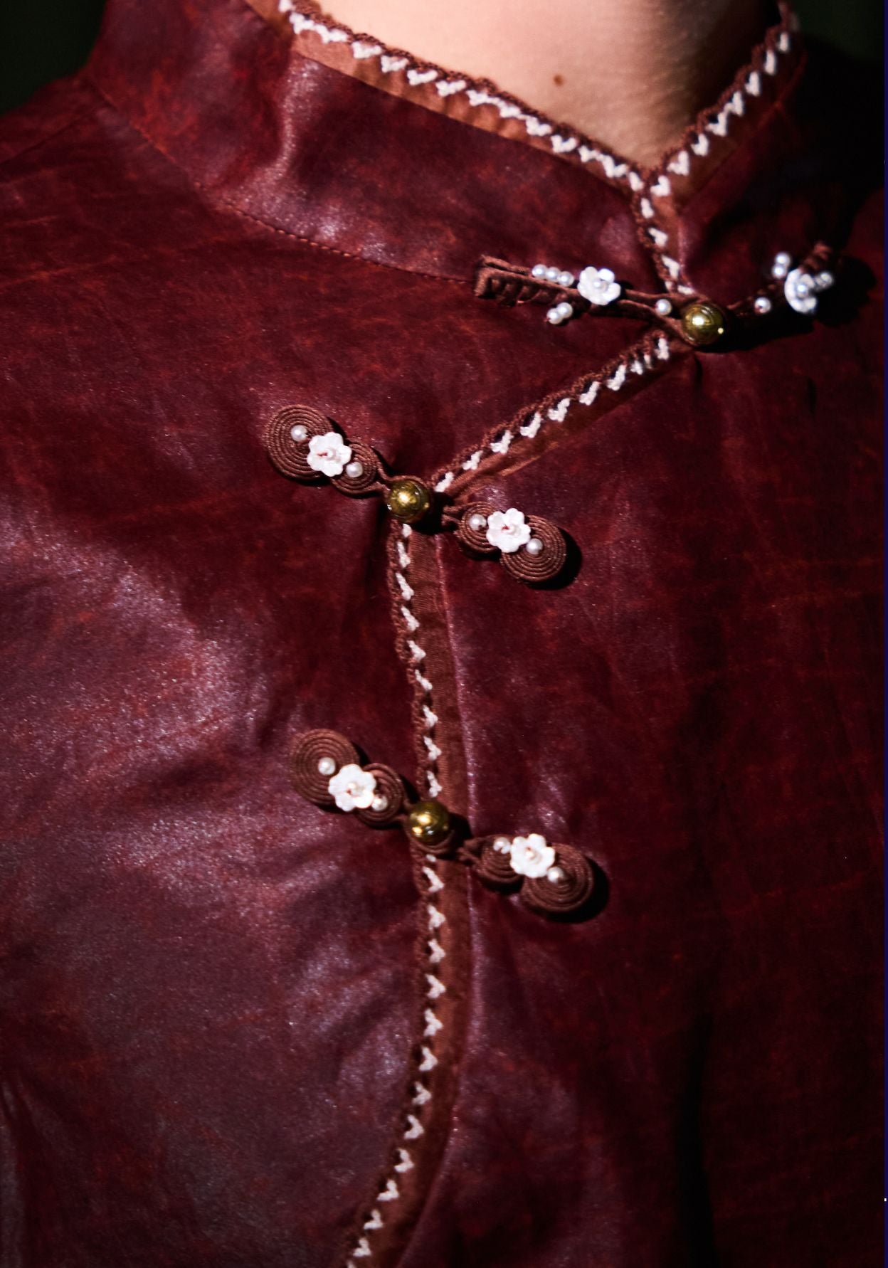 Red Tunic with Mandarin Collar