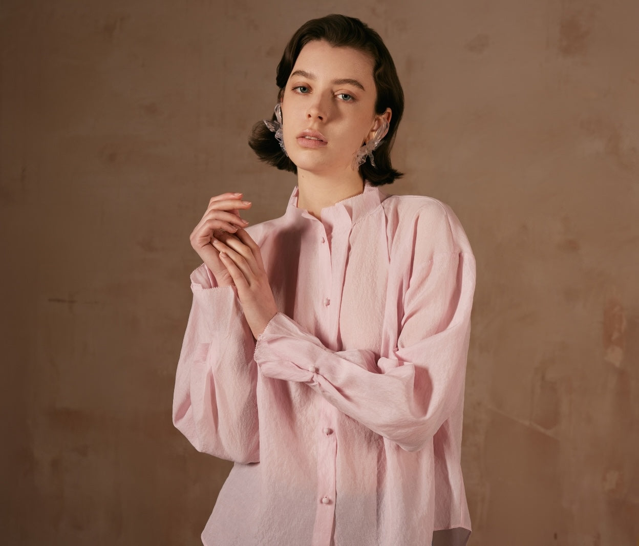 Pink Shirt with Folding Collars