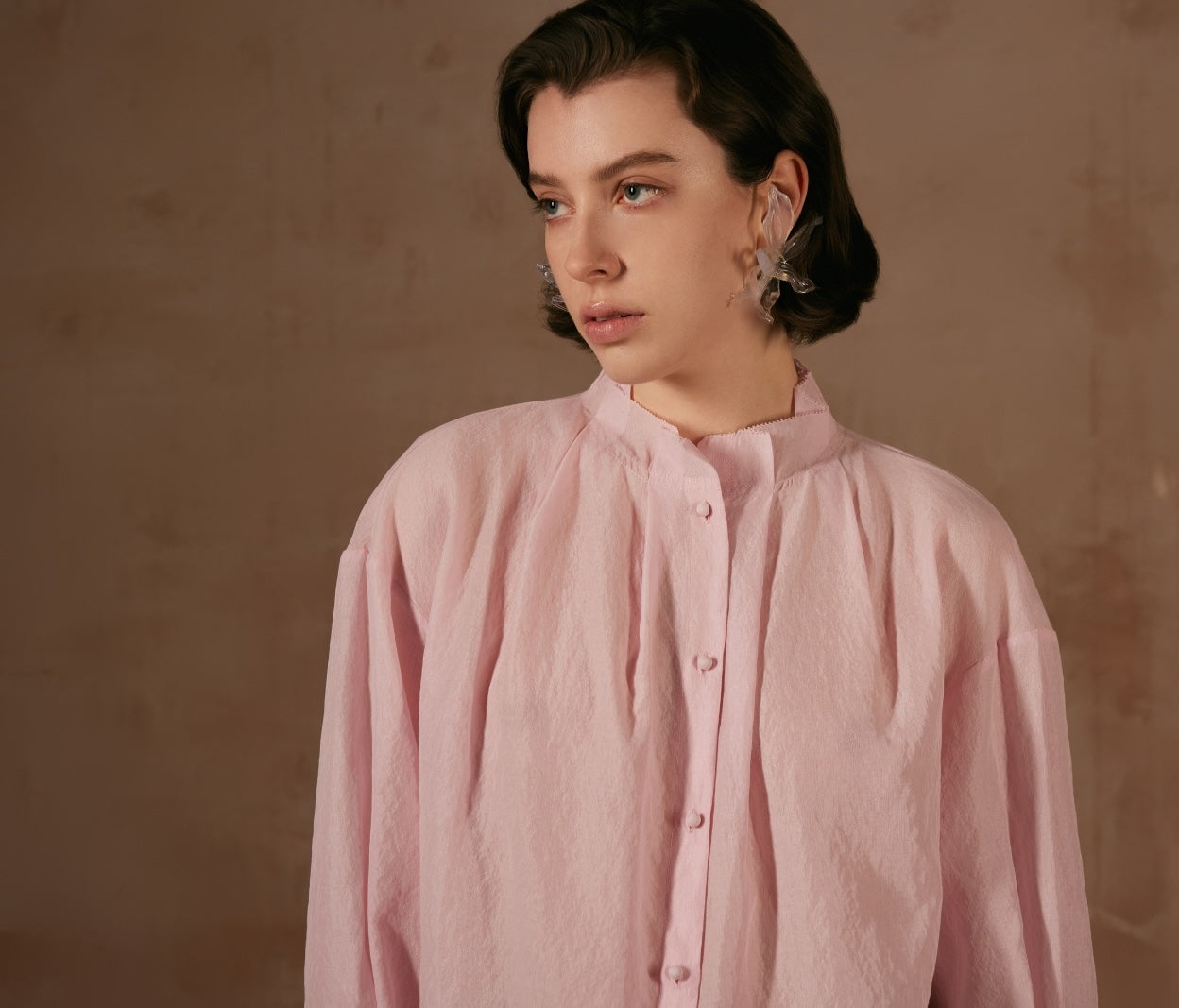 Pink Shirt with Folding Collars