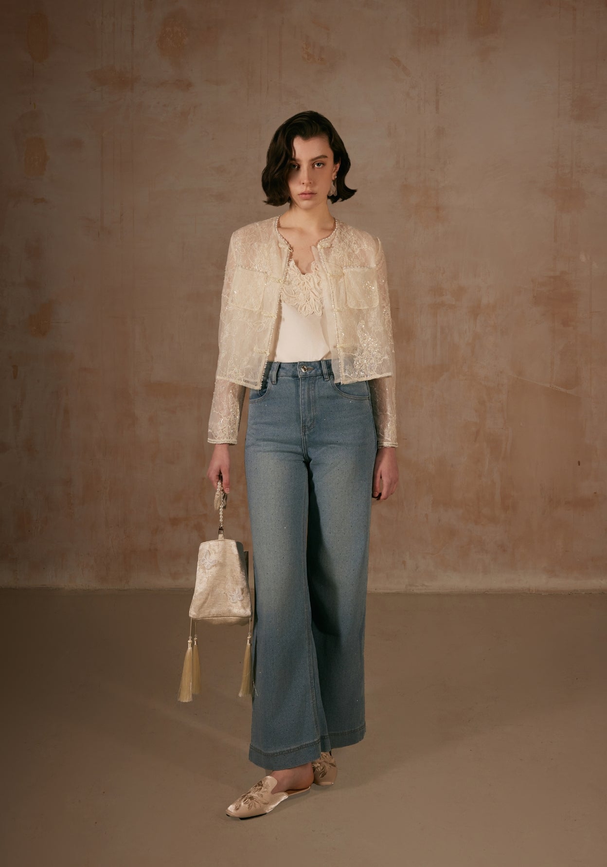White Jacket with Beading Details