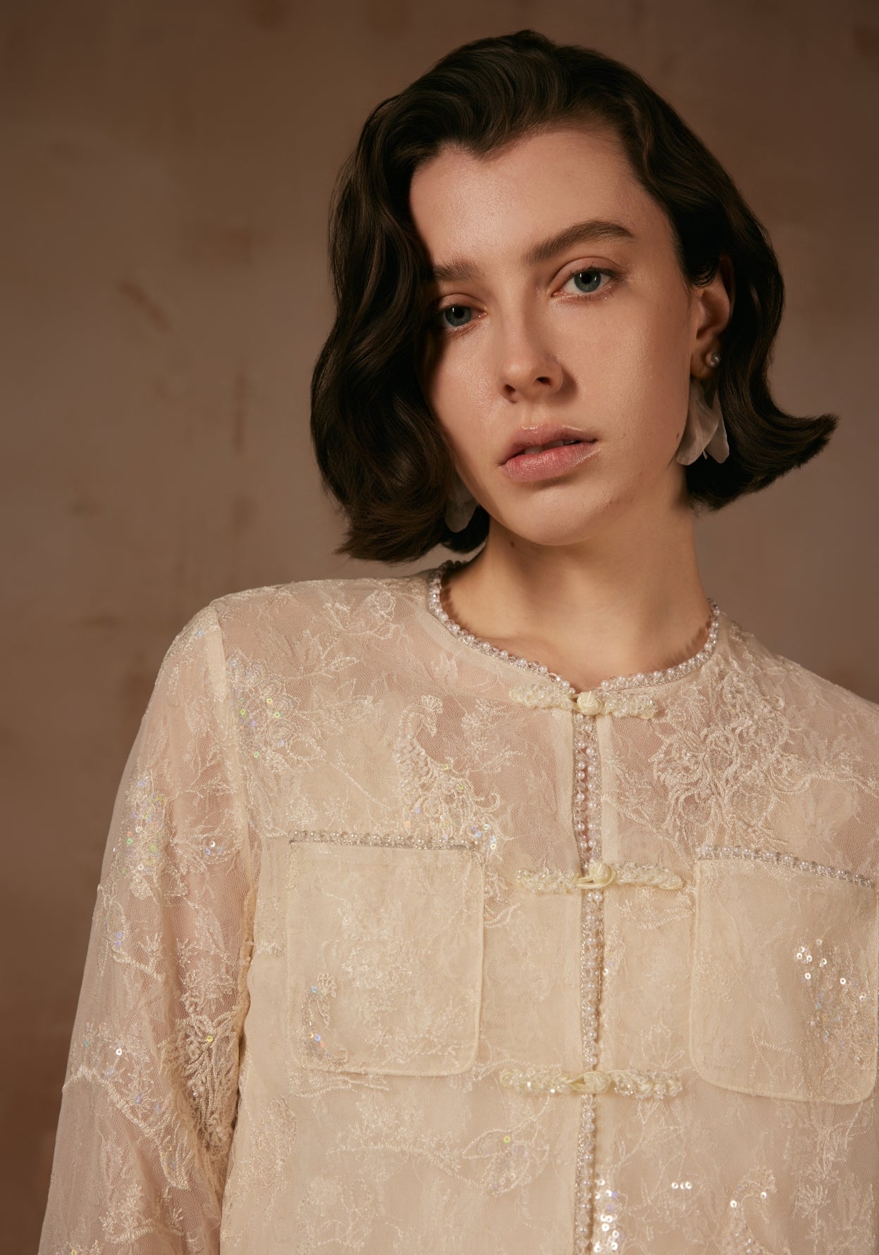 White Jacket with Beading Details
