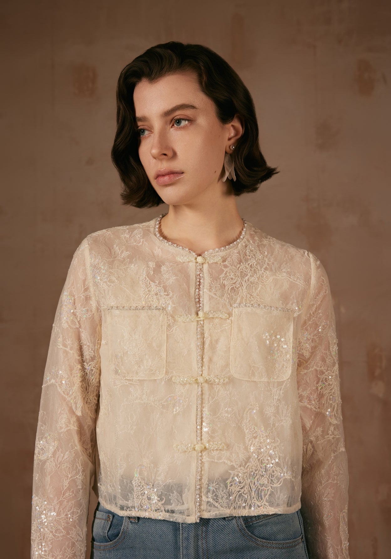 White Jacket with Beading Details