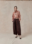 Pink Mulberry Silk Cropped Jacket
