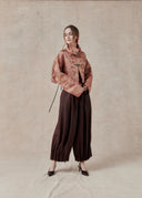 Pink Mulberry Silk Cropped Jacket