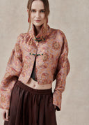 Pink Mulberry Silk Cropped Jacket
