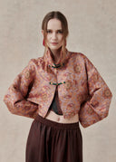 Pink Mulberry Silk Cropped Jacket