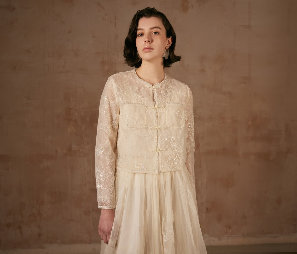 White Jacket with Beading Details