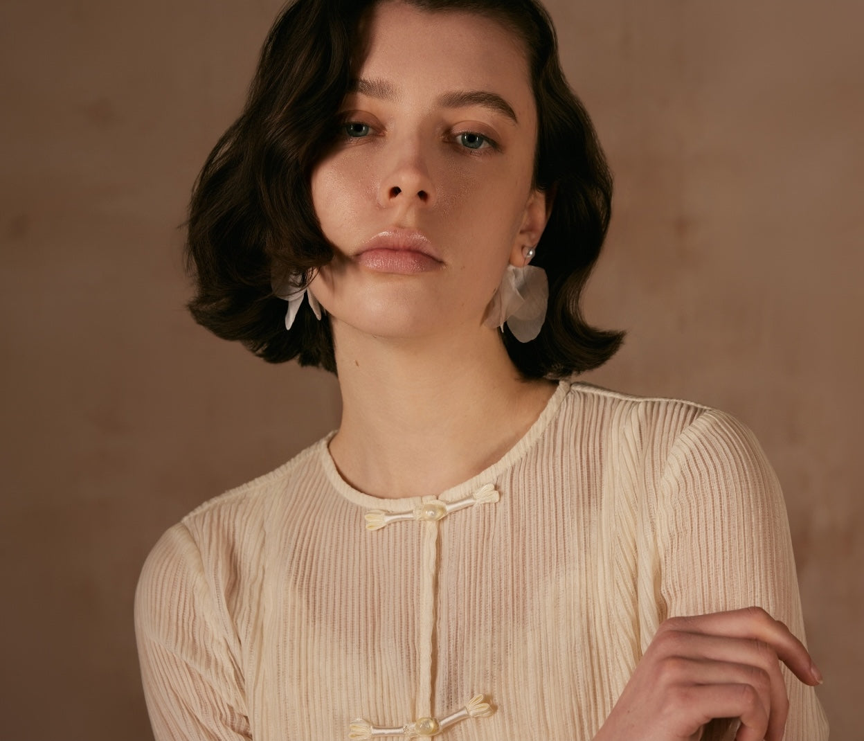Cream Shirt with Details