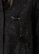 Black Embellished Mulberry Silk Jacket