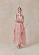 Pink Floral Jacquard Viscose-Blend Dress