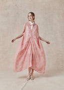 Pink Floral Jacquard Viscose-Blend Dress