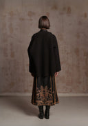 Black Fur Coat with Chinese buttons