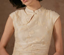 Cream Dress with Mandarin collar