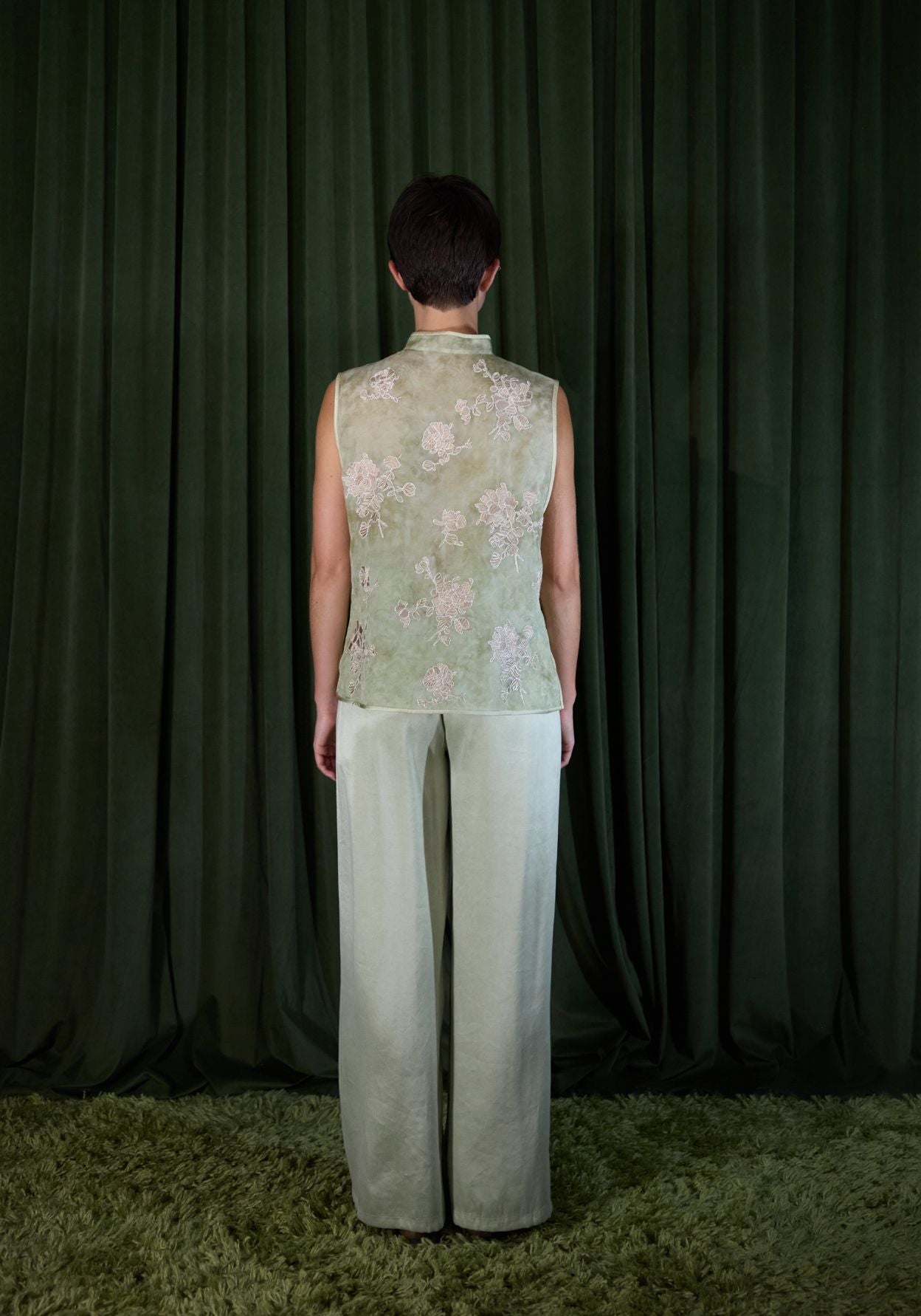Light Green Silk Trousers