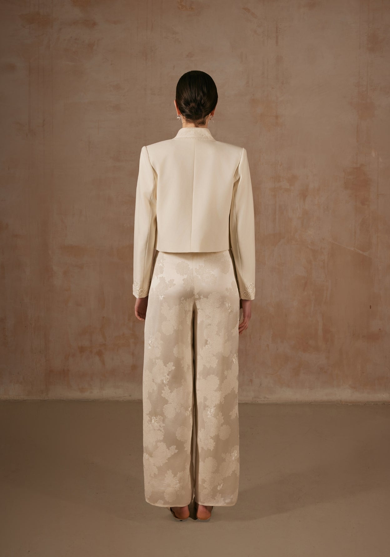 White Jacquard Trousers
