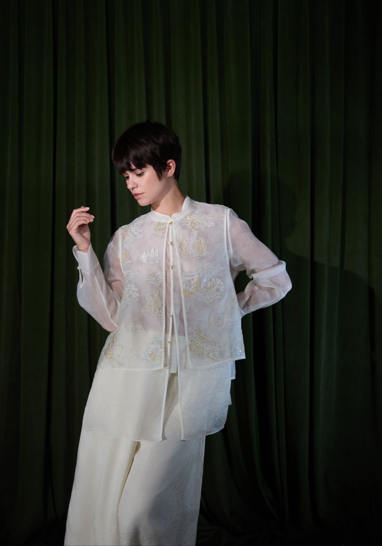 White Shirt with Two Layers