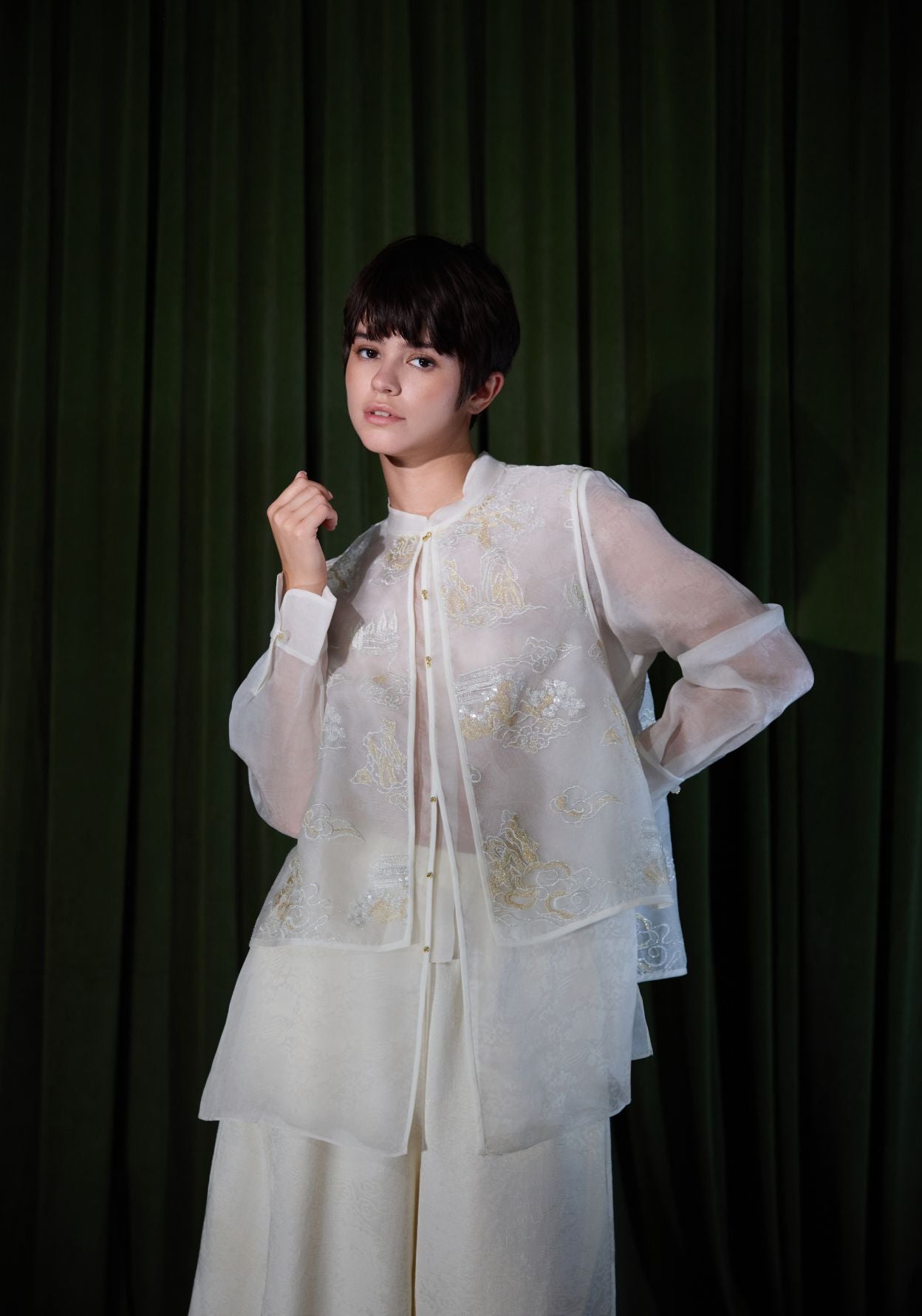 White Shirt with Two Layers