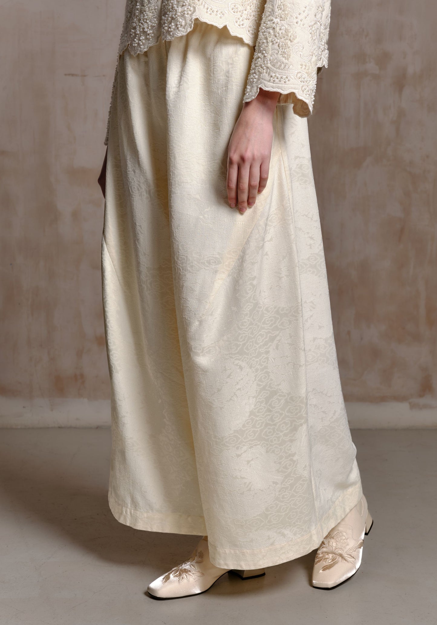 White Wide Leg Trousers