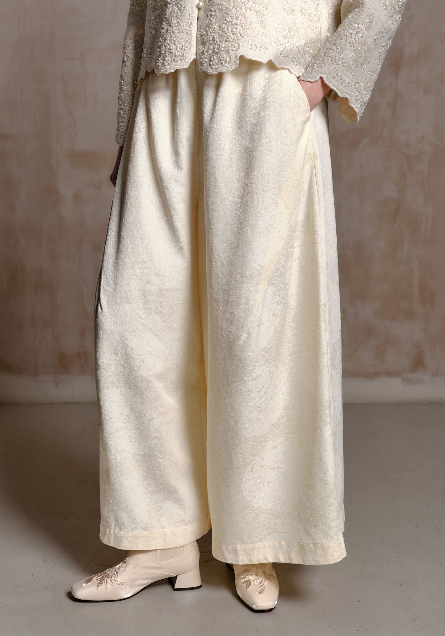 White Wide Leg Trousers