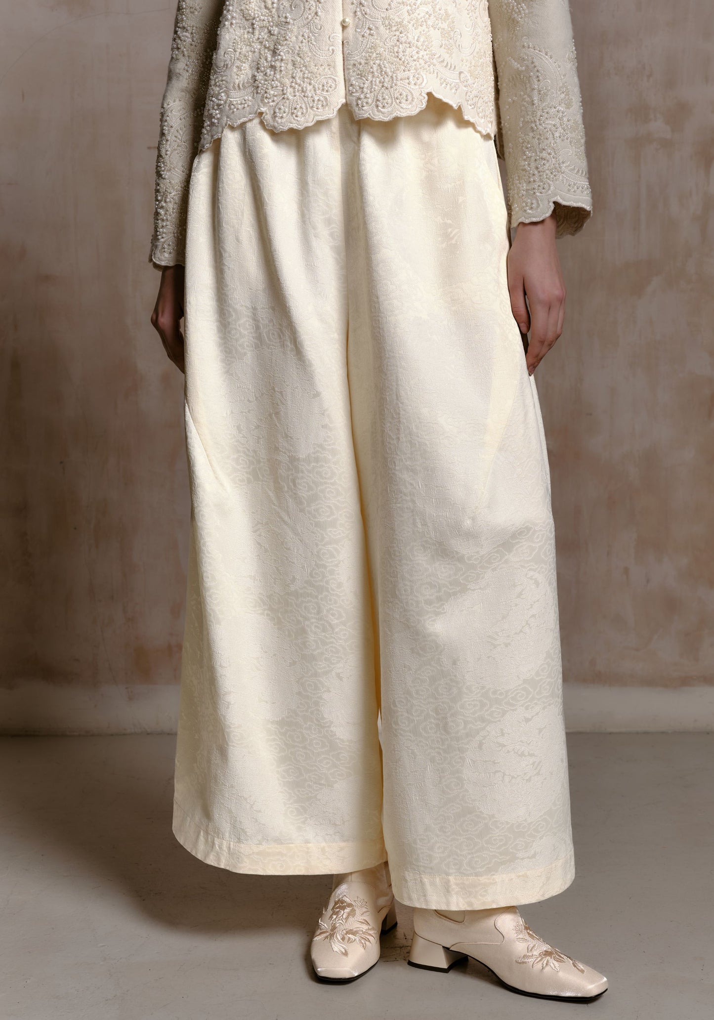 White Wide Leg Trousers