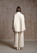 White Fur Coat with Chinese buttons