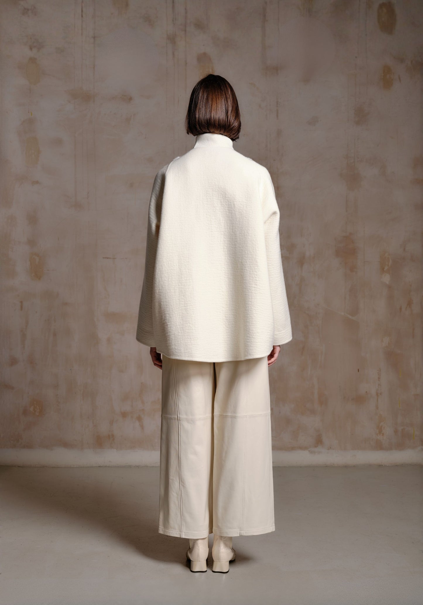 White Fur Coat with Chinese buttons