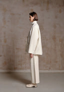 White Fur Coat with Chinese buttons