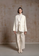 White Fur Coat with Chinese buttons