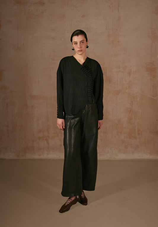 Black Button Detailed Shirt