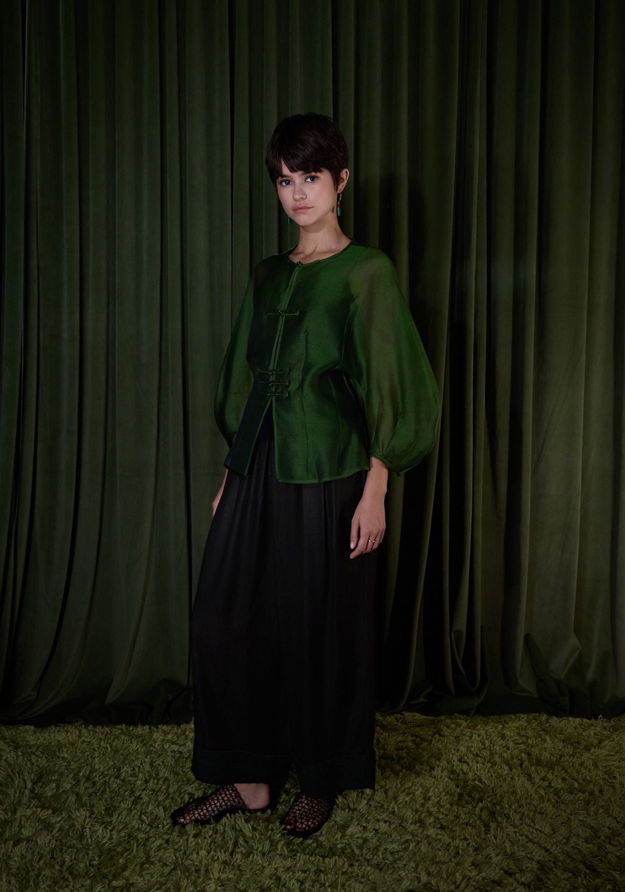 Green Silk Shirt
