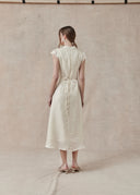 Ivory Dress with Lace Cap Sleeves
