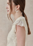 Ivory Dress with Lace Cap Sleeves
