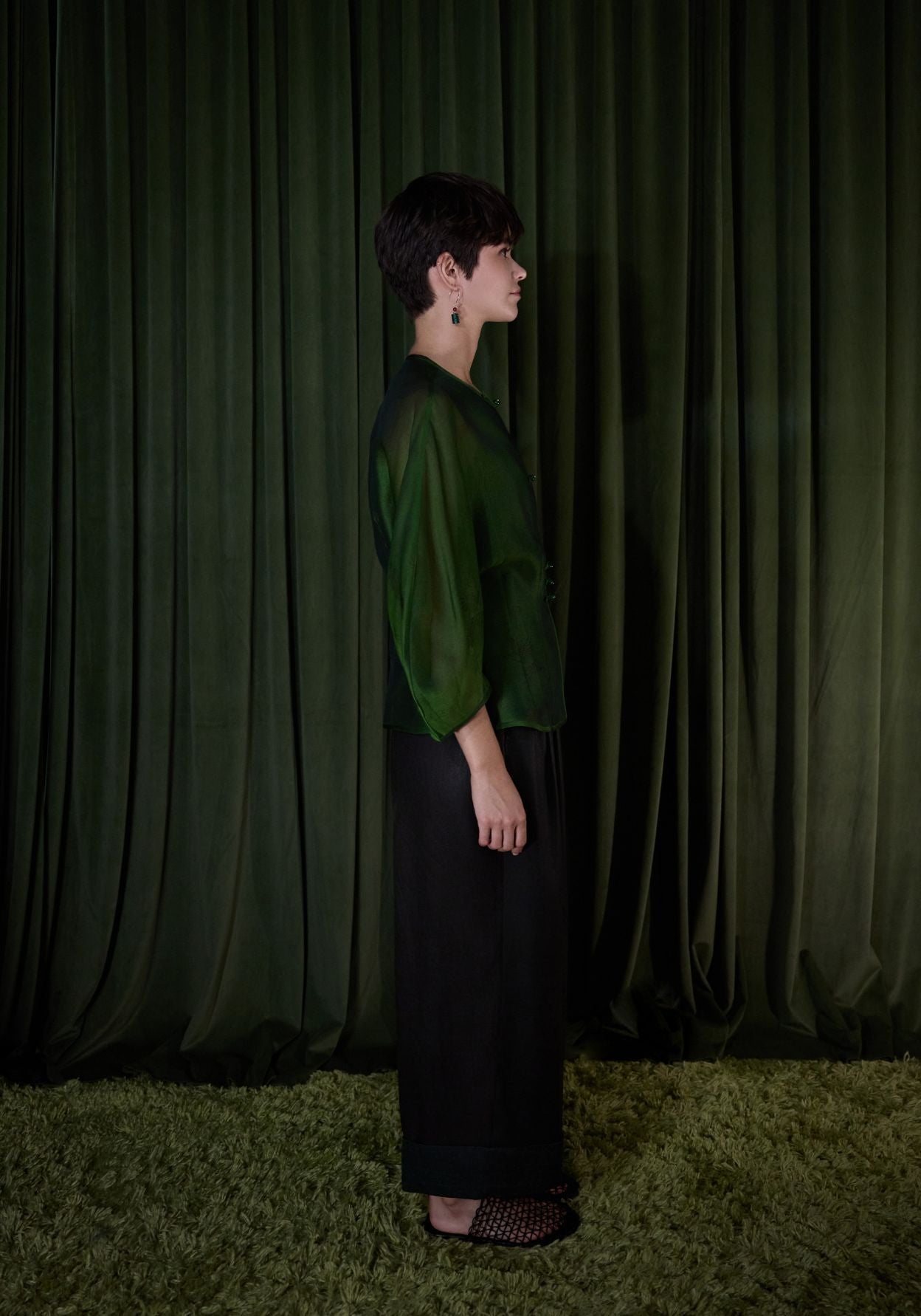 Green Silk Shirt