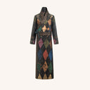 Multicolor Mud-Dyed Silk Maxi Coat