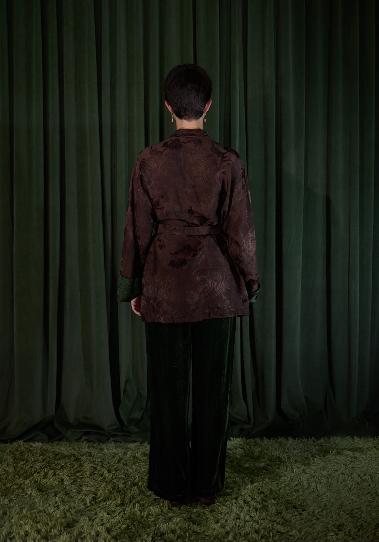Brown Mud-Dyed Silk Wrapped Jacket