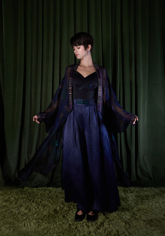 Long Sheer Cover-Up in Purple