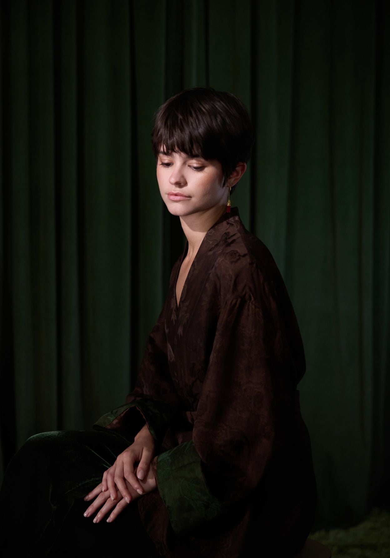 Brown Mud-Dyed Silk Wrapped Jacket