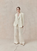 Wool & Mulberry Silk Blend Blazer with Textured Finish