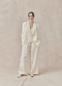 Wool & Mulberry Silk Blend Blazer with Textured Finish