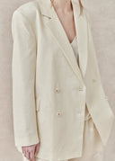 Wool & Mulberry Silk Blend Blazer with Textured Finish