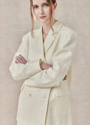 Wool & Mulberry Silk Blend Blazer with Textured Finish