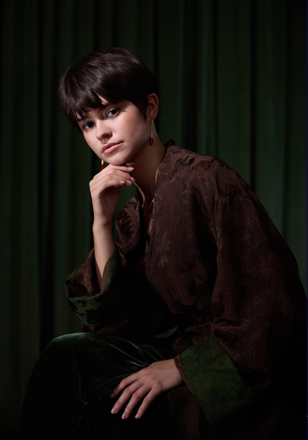 Brown Mud-Dyed Silk Wrapped Jacket