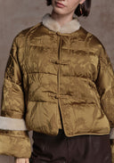 Brown Cropped Puffer Jacket