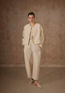 White Jacket with Laser Cutting Details