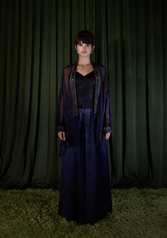 Short Sheer Cover-Up in Purple