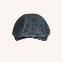 Navy Flat Mud-Dyed Silk Flat Cap