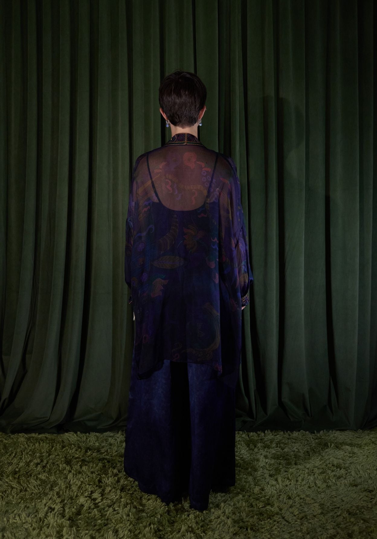 Short Sheer Cover-Up in Purple