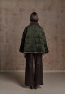 Green Puffer Jacket with A Shape Body