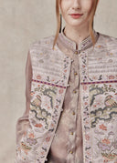 Embroidered Vest with Bird and Floral Motifs