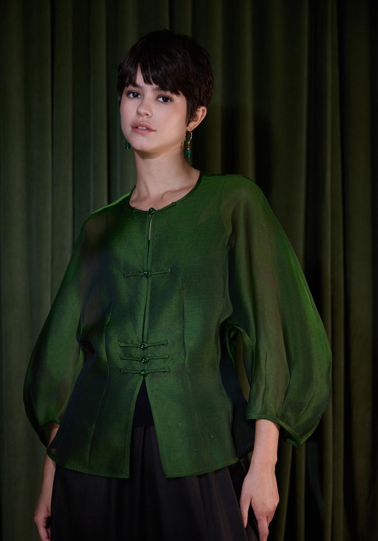 Green Silk Shirt